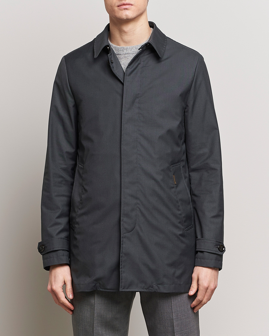 Herre | Italian Department | MooRER | Waterproof Detachable Liner Tech Coat Dark Grey