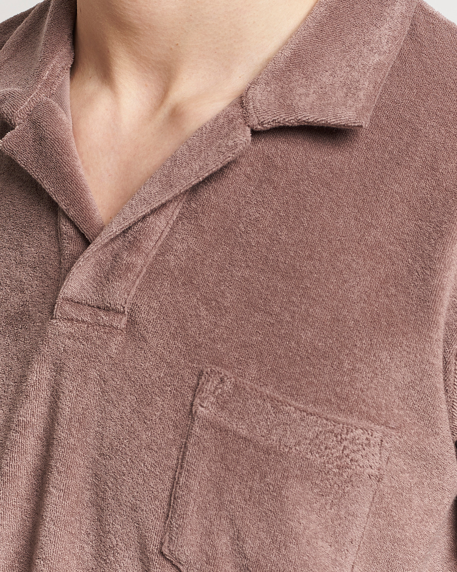 Herre | Pikéer | Orlebar Brown | Terry Polo Plum Wine