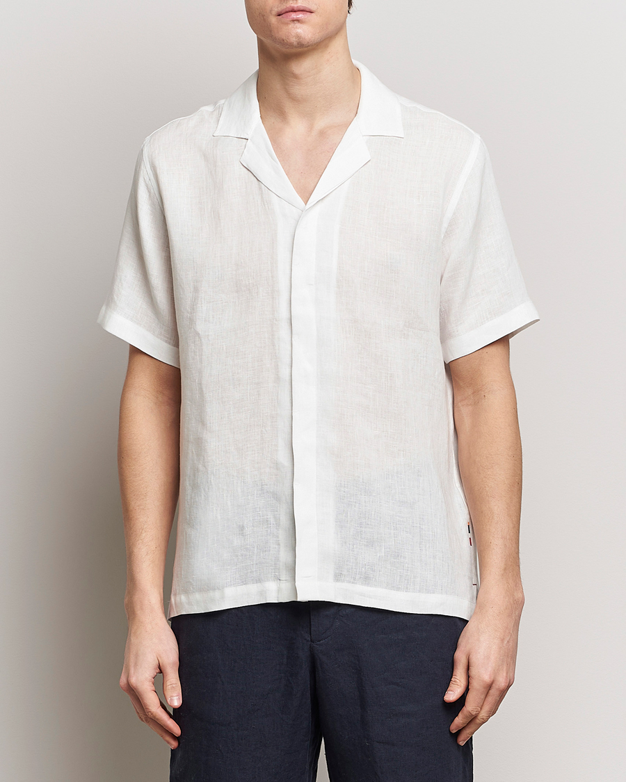 Herre | Orlebar Brown | Orlebar Brown | Maitan Short Sleeve Linen Shirt White