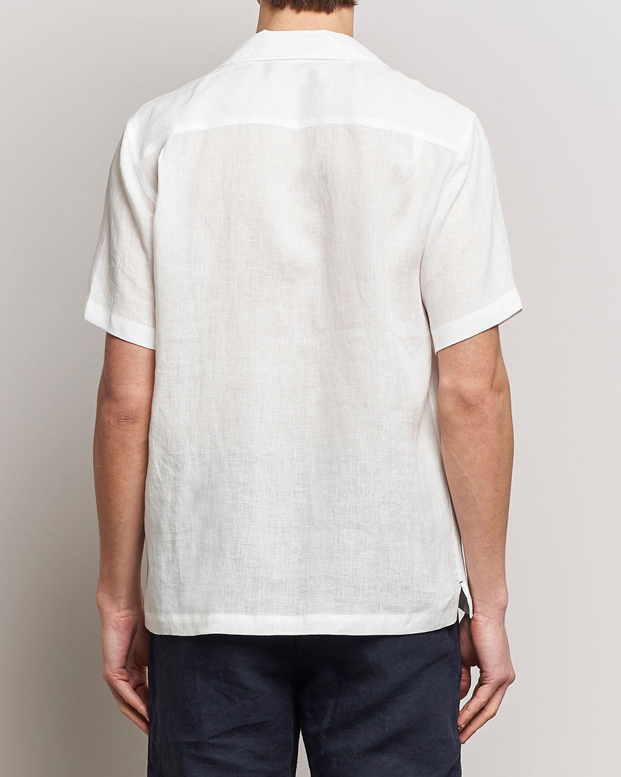 Herre | Skjorter | Orlebar Brown | Maitan Short Sleeve Linen Shirt White