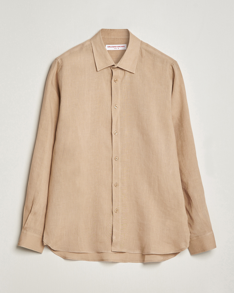 Herre | Skjorter | Orlebar Brown | Justin Linen Shirt Biscuit