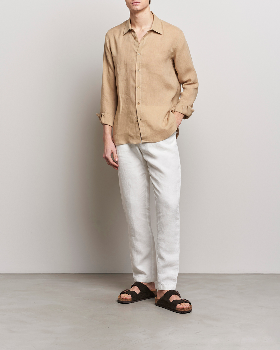 Herre | Skjorter | Orlebar Brown | Justin Linen Shirt Biscuit