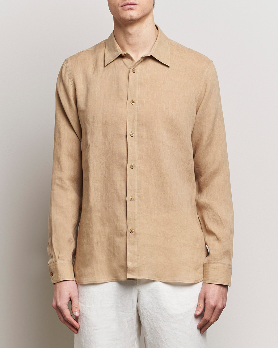 Herre | Skjorter | Orlebar Brown | Justin Linen Shirt Biscuit