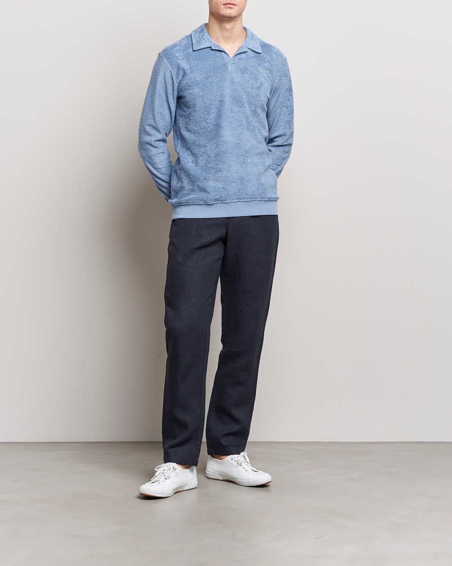 Herre | Gensere | Orlebar Brown | Santino Organic Cotton Terry Polo Springfield Blue