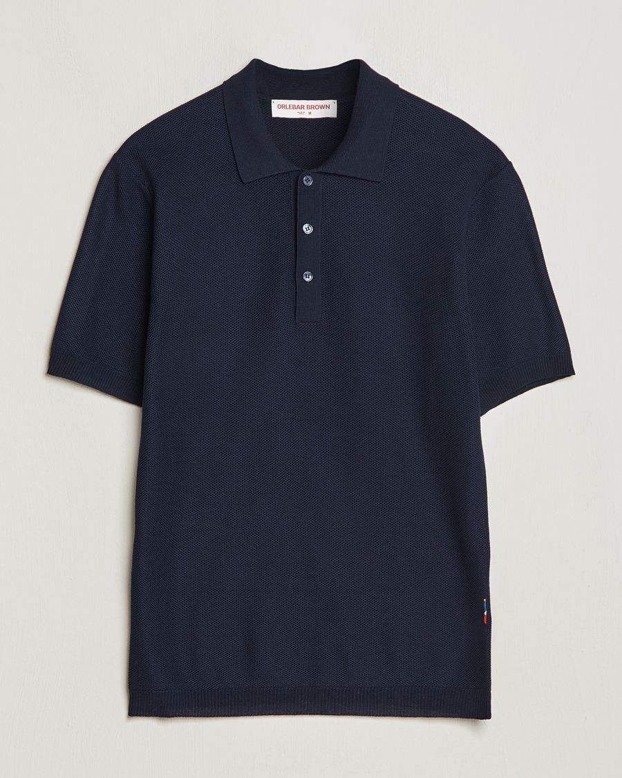Herre | Pikéer | Orlebar Brown | Maranon Knitted Polo Night Iris