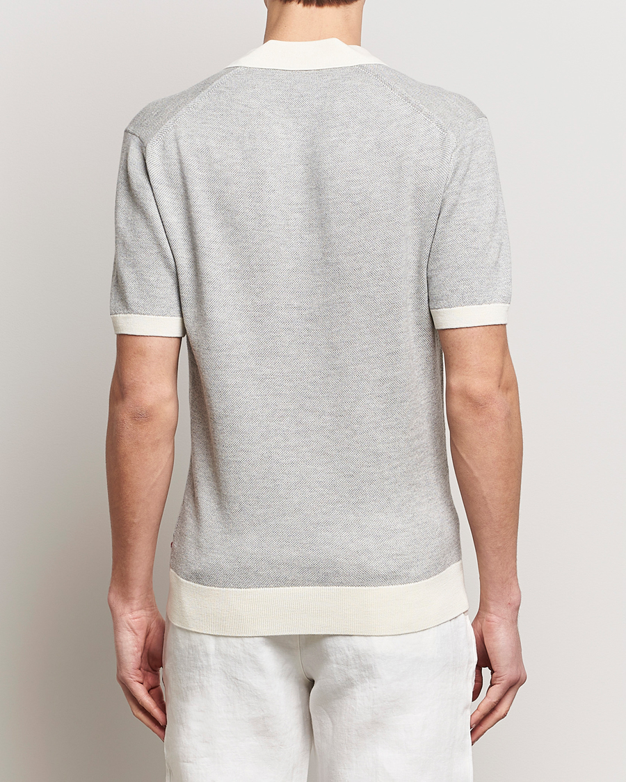 Herre | Pikéer | Orlebar Brown | Horton Contrast Knitted Polo White/Grey