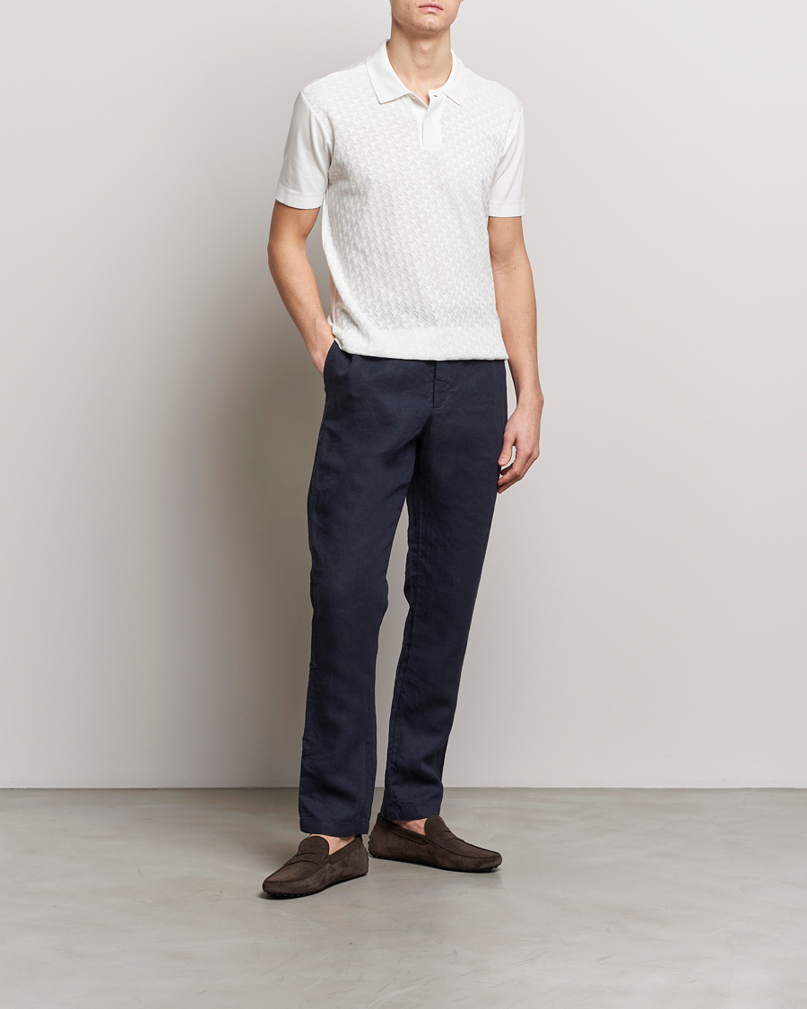 Herre | Pikéer | Orlebar Brown | Jarrett Jaquard Knitted Ribb Polo White
