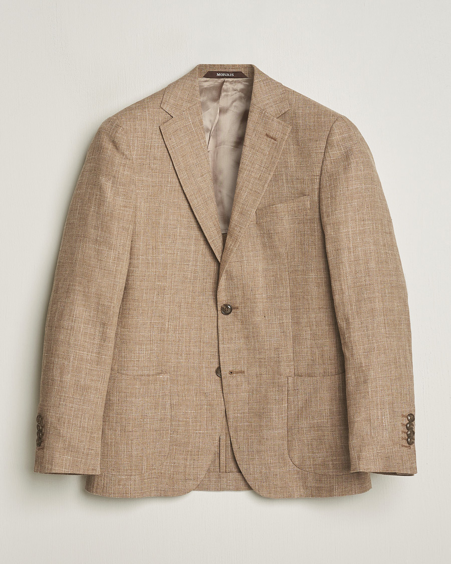 Herre | Dressjakker | Morris Heritage | Mike Cotton/Linen Structure Blazer Light Brown