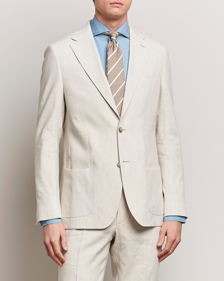 Herre | Preppy Authentic | Morris Heritage | Summer Linen Blazer Beige