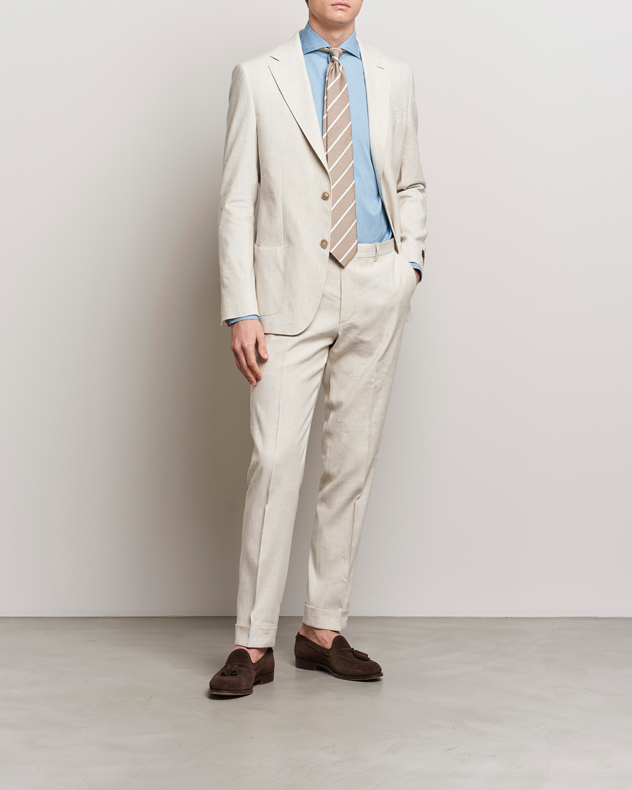 Herre | Bukser | Morris Heritage | Jack Summer Linen Trousers Beige