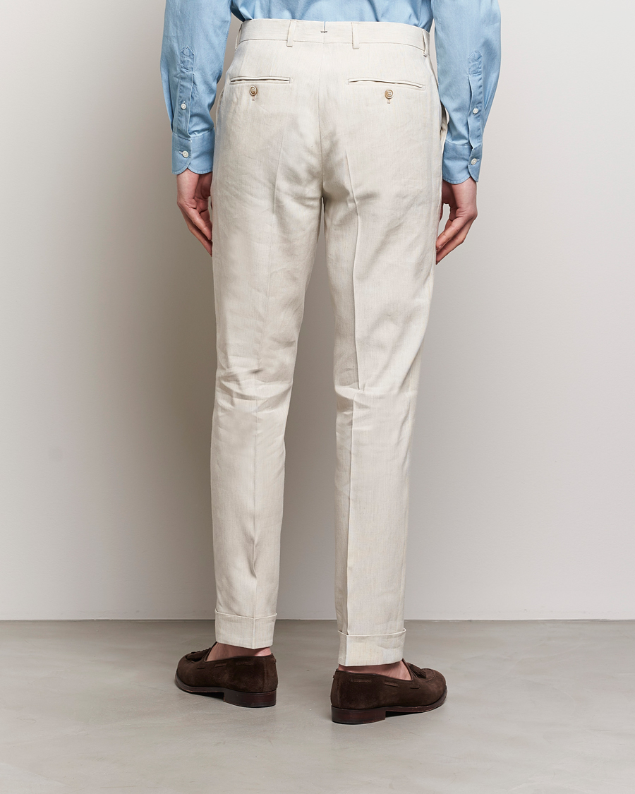Herre | Bukser | Morris Heritage | Jack Summer Linen Trousers Beige