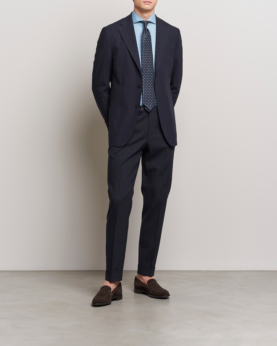 Herre | Bukser | Morris Heritage | Jack Summer Linen Trousers Navy
