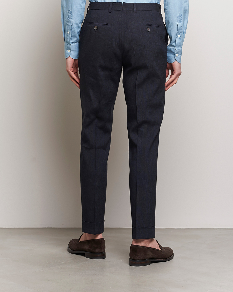 Herre | Bukser | Morris Heritage | Jack Summer Linen Trousers Navy