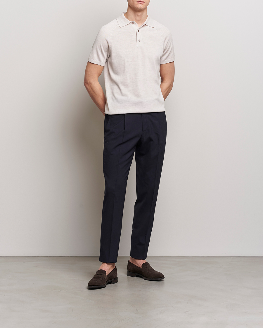 Herre | Pikéer | Morris Heritage | Fleming Short Sleeve Merino Polo Off White