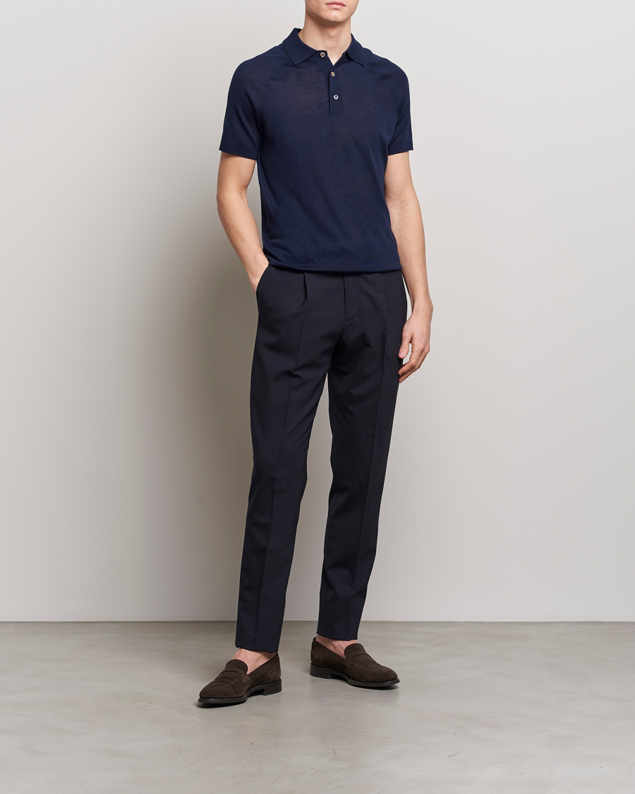 Herre | Pikéer | Morris Heritage | Fleming Short Sleeve Merino Polo Navy