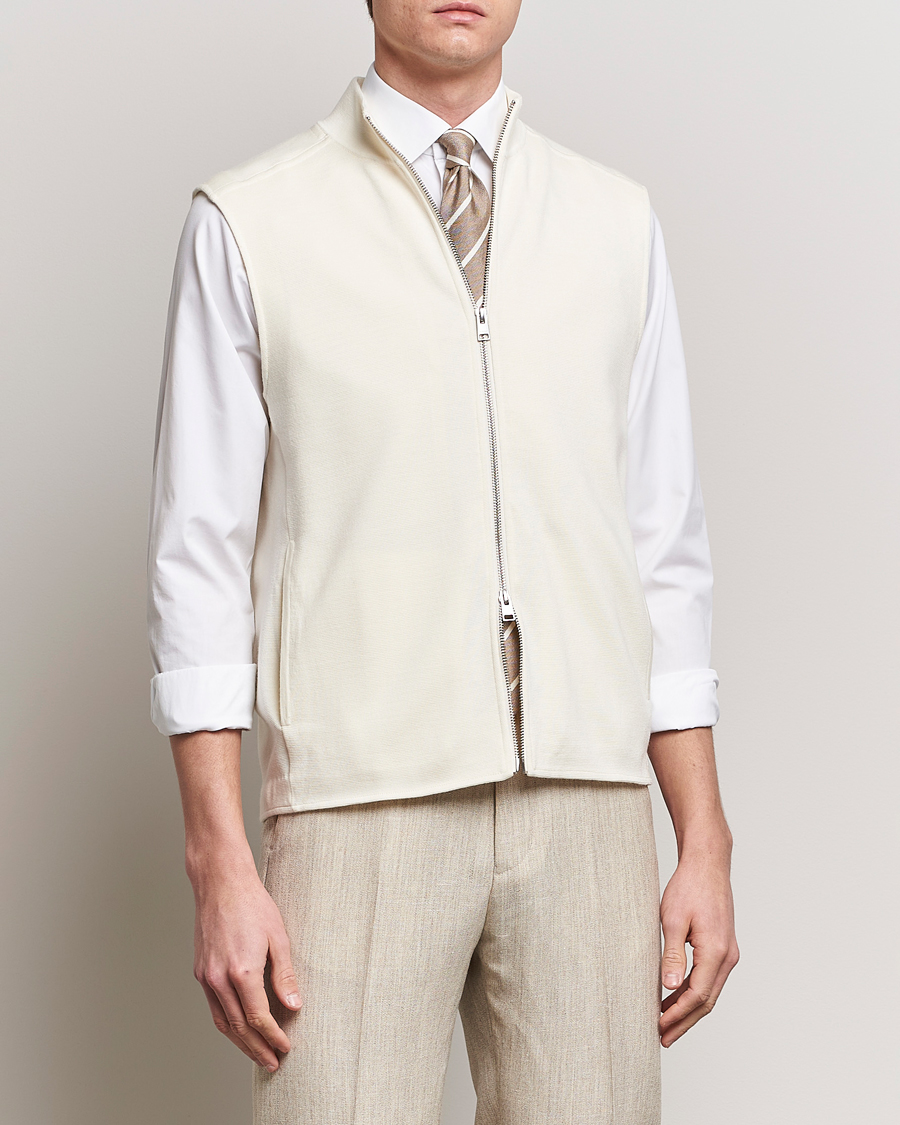 Herre | Salg | Morris Heritage | Kayden Merino Full Zip Vest White