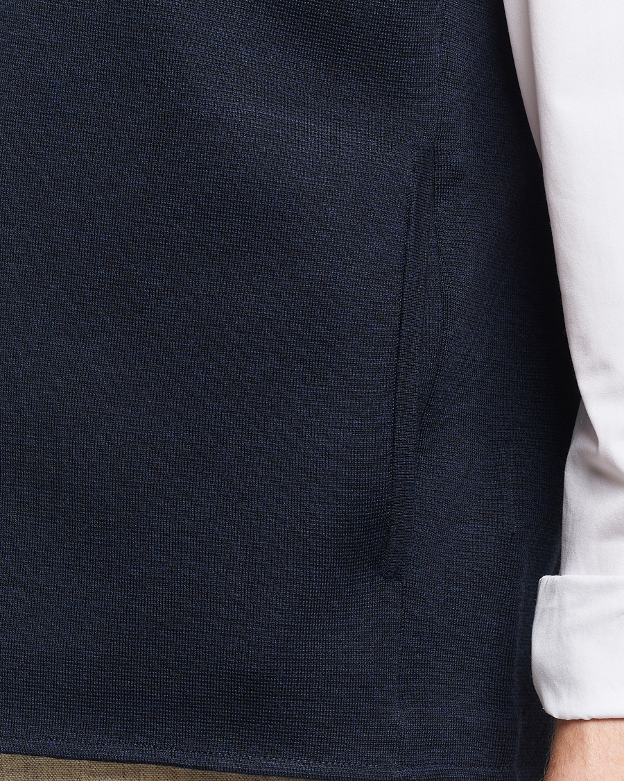 Herre | Gensere | Morris Heritage | Kayden Merino Full Zip Vest Navy