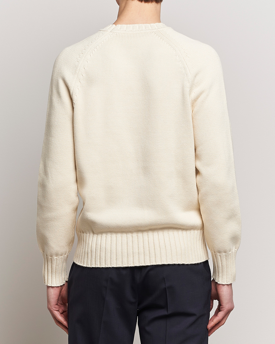 Herre | Gensere | Morris Heritage | Bennet Knitted Cotton/Cashmere Crew Neck Off White