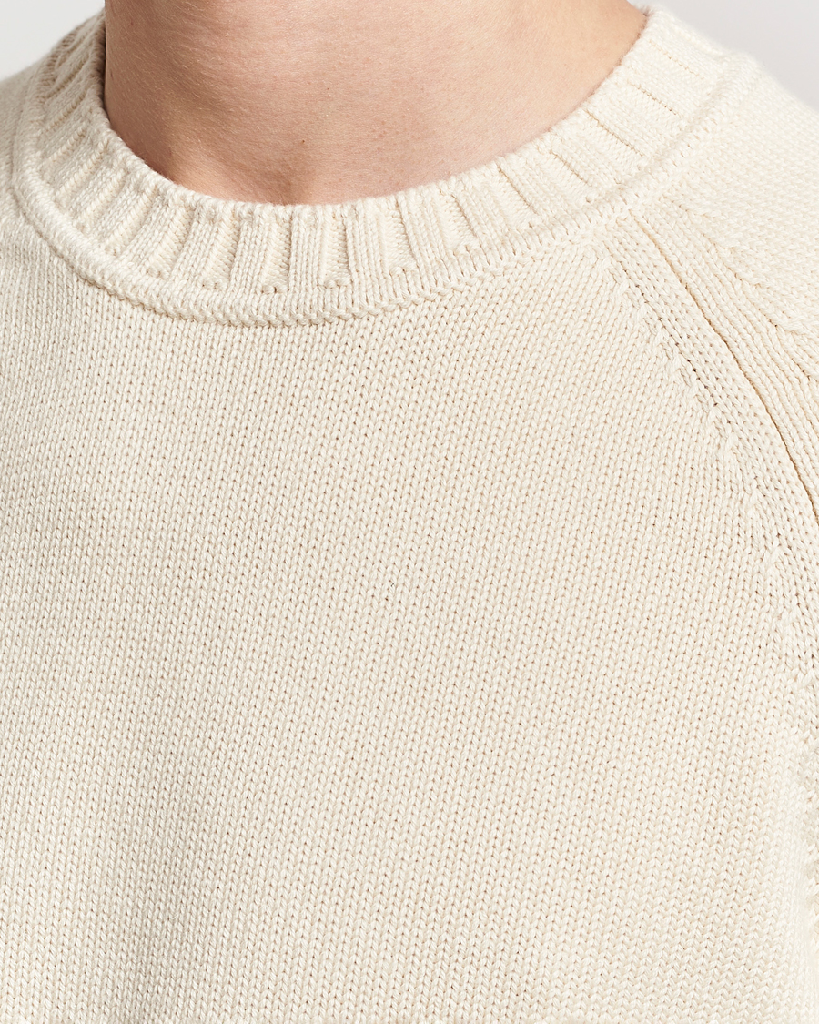 Herre | Gensere | Morris Heritage | Bennet Knitted Cotton/Cashmere Crew Neck Off White