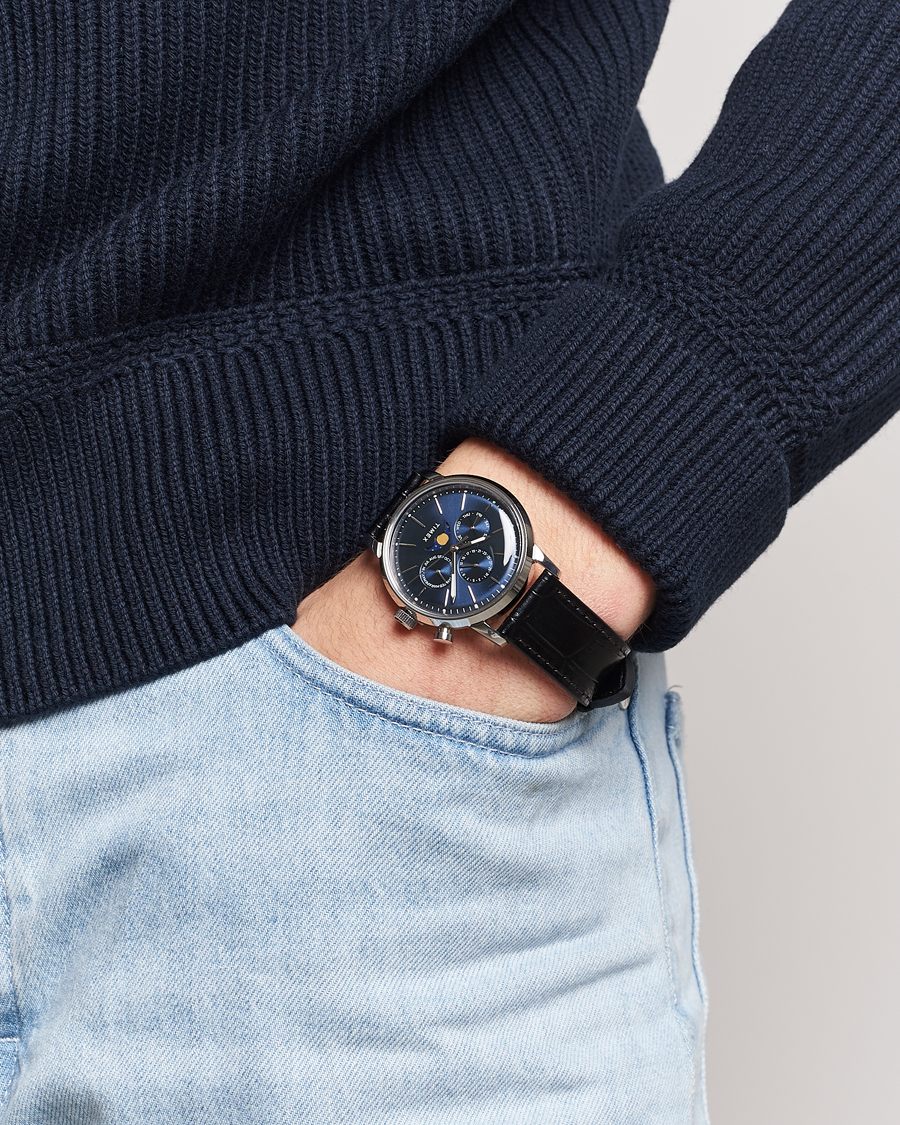 Herre | Timex Marlin Moon Phase Quartz 40mm Blue Dial | Timex | Marlin Moon Phase Quartz 40mm Blue Dial