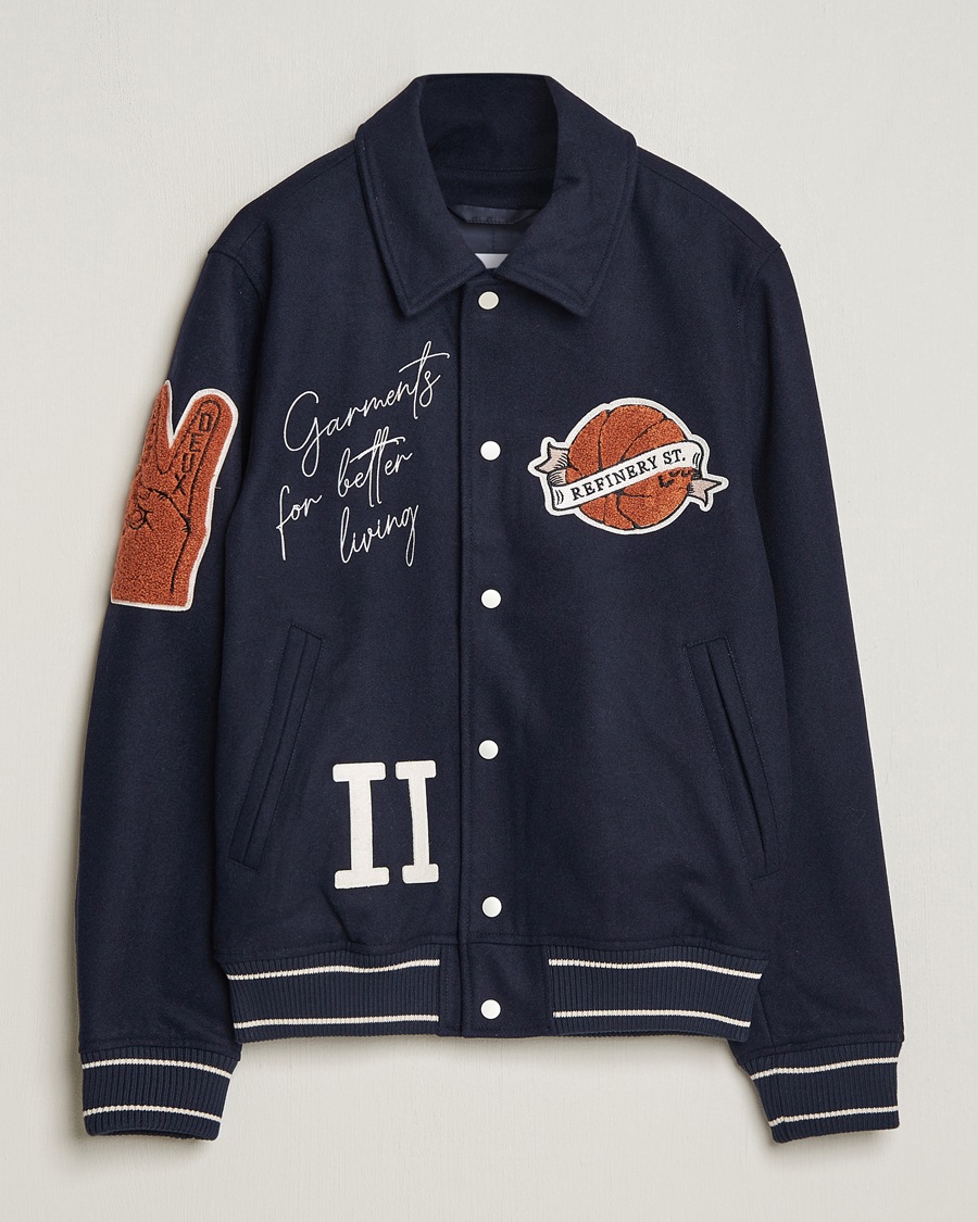 Herre | Jakker | LES DEUX | Varsity Wool Jacket Dark Navy