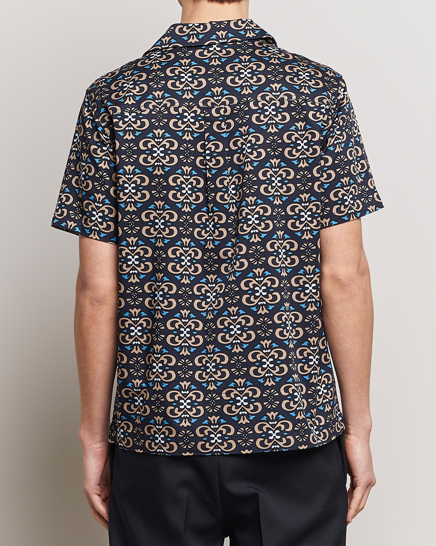 Herre | Skjorter | LES DEUX | Hendrix Printed Short Sleeve Shirt Dark Navy