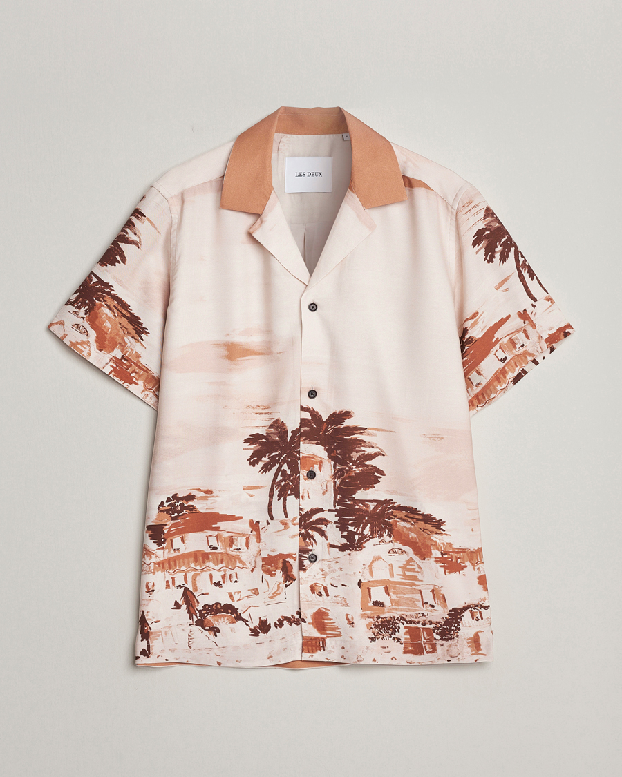 Herre | Skjorter | LES DEUX | Coastal Printed Short Sleeve Shirt Terracotta