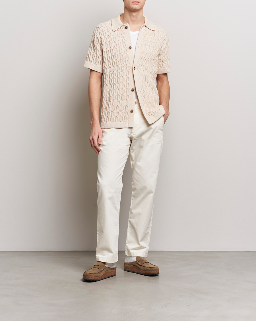 Herre | Skjorter | LES DEUX | Garret Knitted Short Sleeve Shirt Ivory