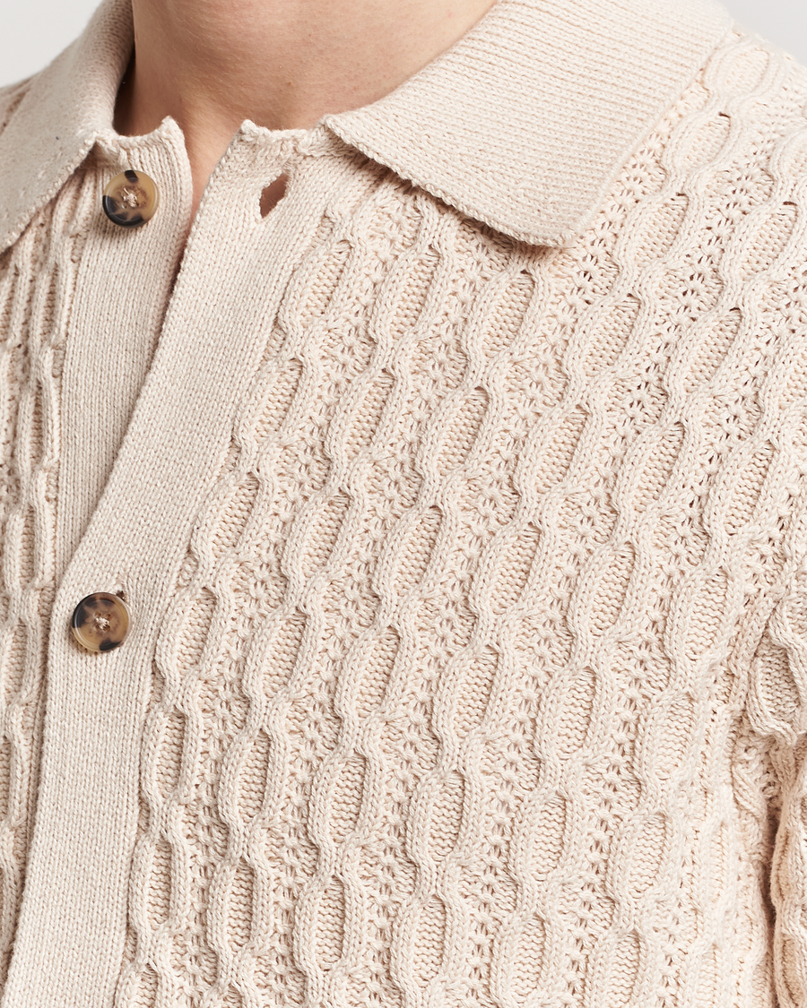 Herre | Skjorter | LES DEUX | Garret Knitted Short Sleeve Shirt Ivory