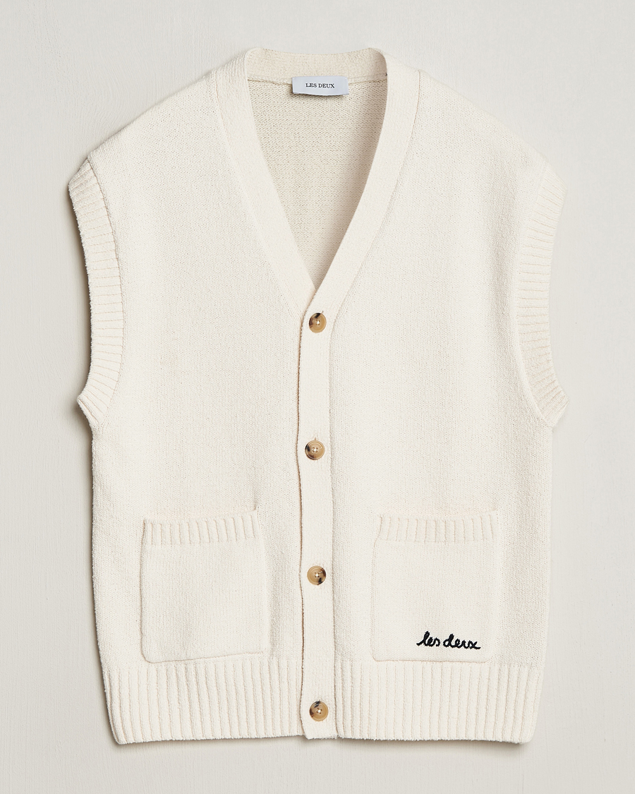 Herre | Gensere | LES DEUX | Brad Cardigan Vest Ivory