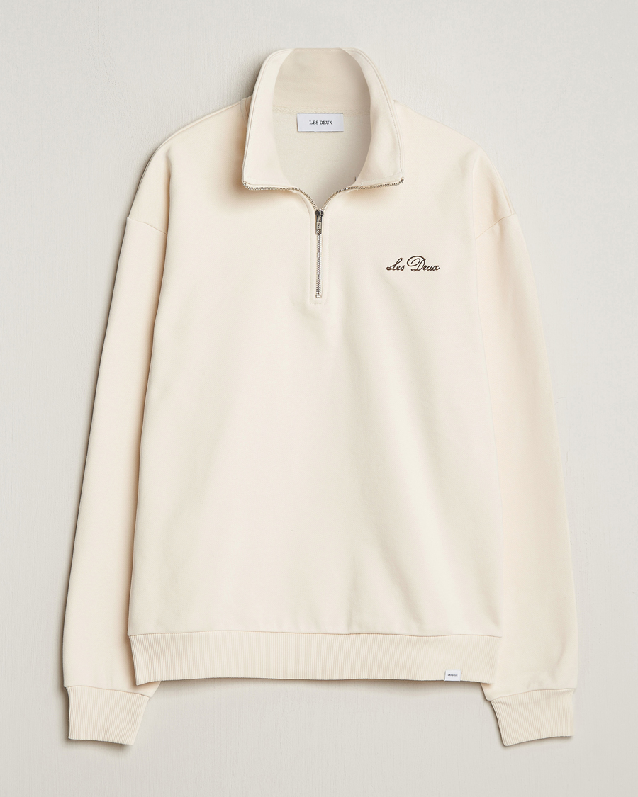 Herre | Gensere | LES DEUX | Crew Half Zip Sweatshirt Light Ivory