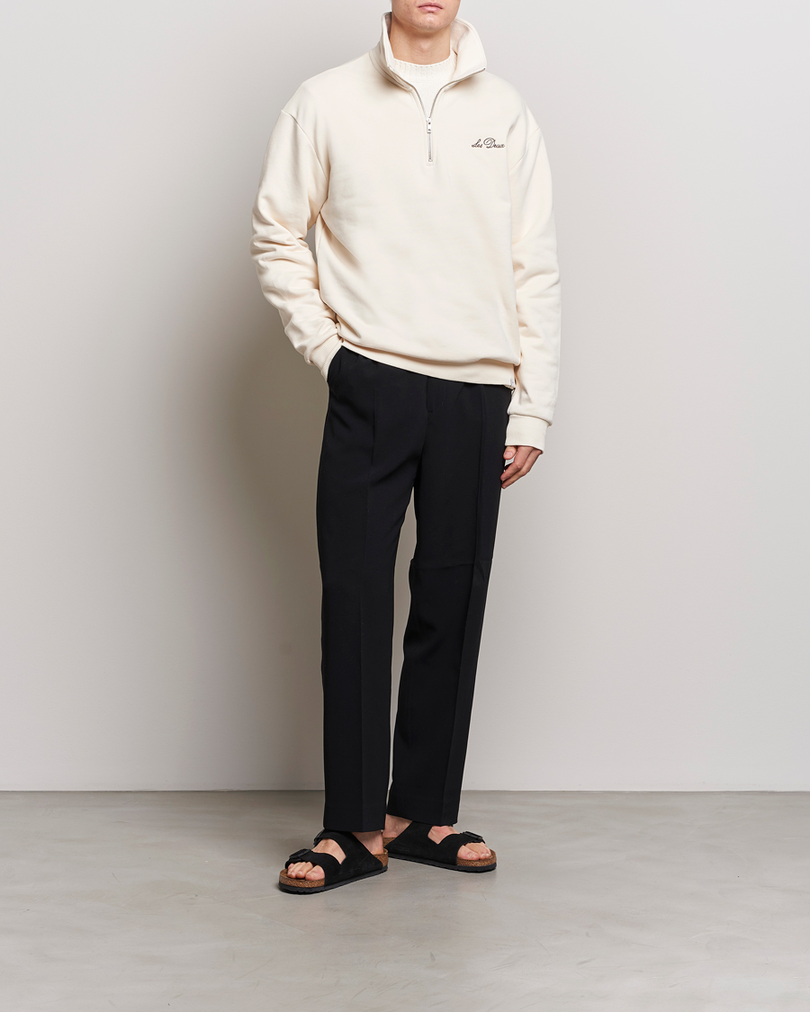 Herre | Gensere | LES DEUX | Crew Half Zip Sweatshirt Light Ivory