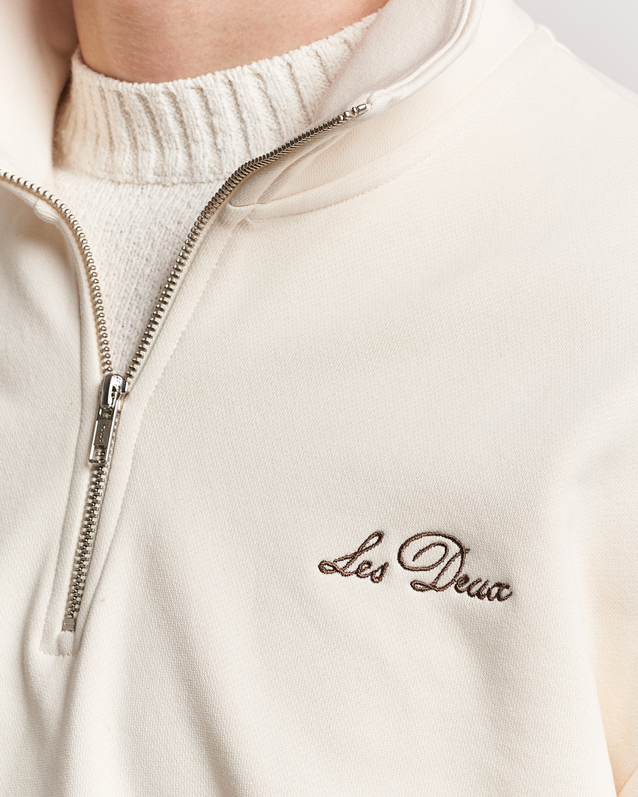 Herre | Gensere | LES DEUX | Crew Half Zip Sweatshirt Light Ivory