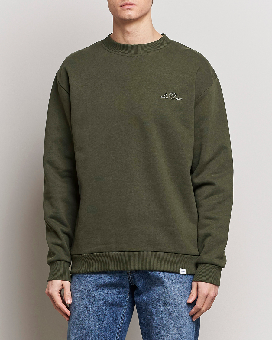 Men | LES DEUX | LES DEUX | Crew Sweatshirt Forrest Green