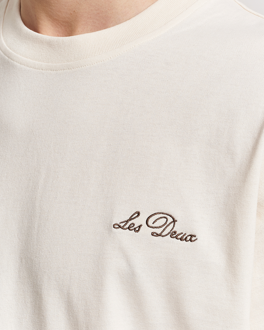 Herre | T-Shirts | LES DEUX | Crew T-Shirt Light Ivory
