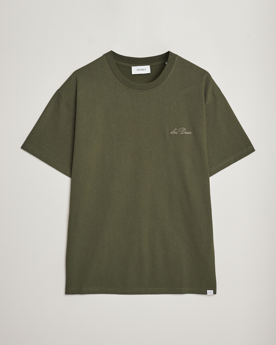 Herre | T-Shirts | LES DEUX | Crew T-Shirt Forrest Green