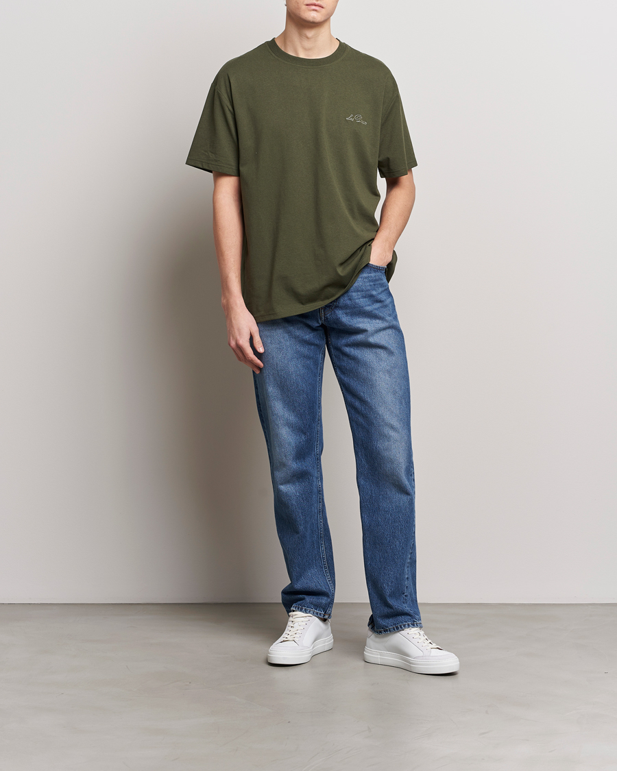Herre | T-Shirts | LES DEUX | Crew T-Shirt Forrest Green