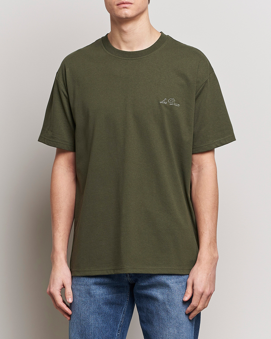 Herre | Kortermede t-shirts | LES DEUX | Crew T-Shirt Forrest Green