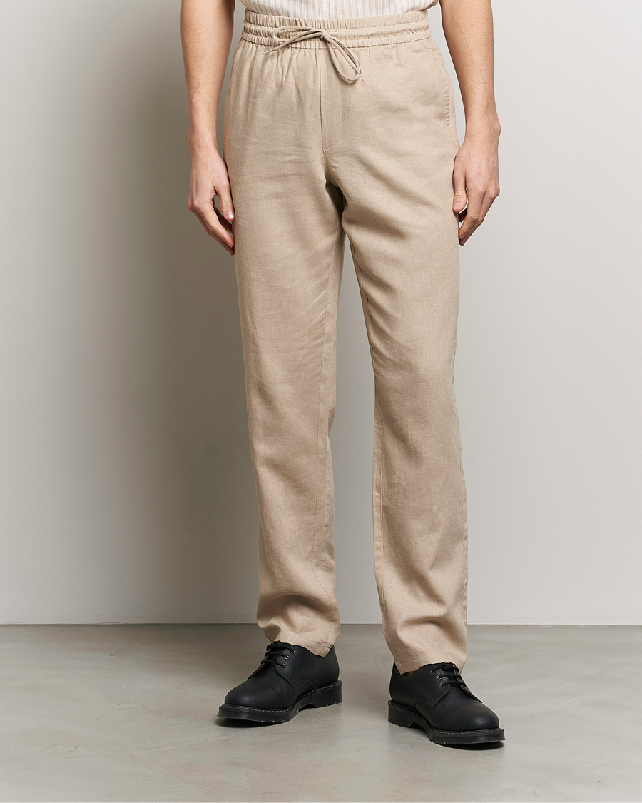 Herre | LES DEUX | LES DEUX | Patrick Linen Pants Light Desert Sand