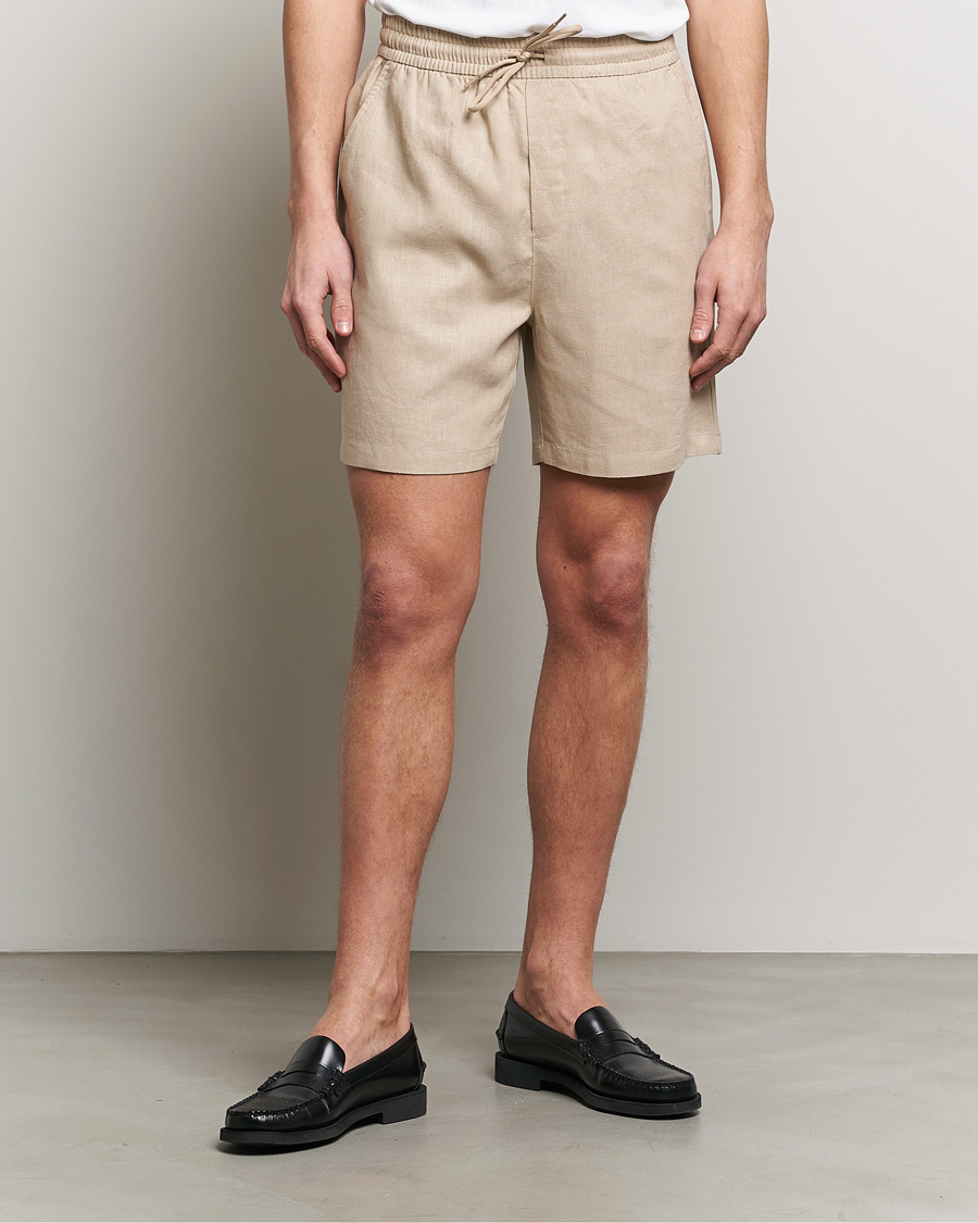 Herre | LES DEUX | LES DEUX | Otto Linen Shorts Light Desert Sand