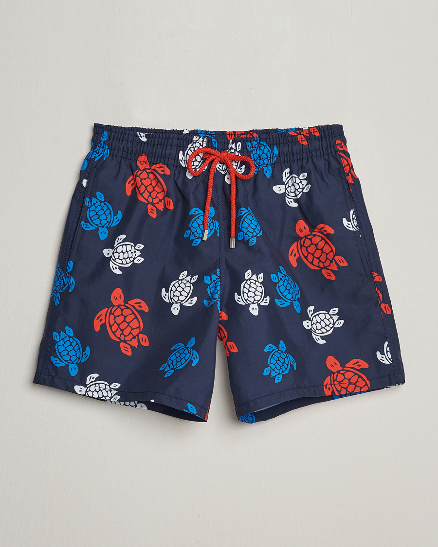 Herre | Badeshorts | Vilebrequin | Moorea Printed Swimshorts Bleu Marine