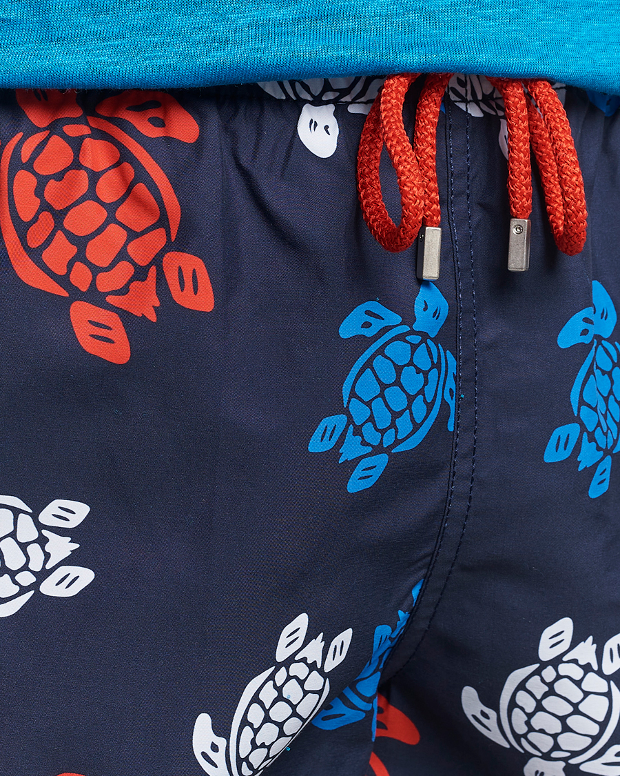 Herre | Badeshorts | Vilebrequin | Moorea Printed Swimshorts Bleu Marine