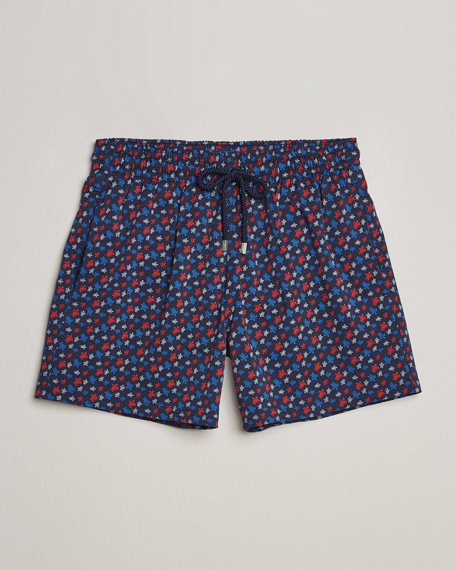 Herre | Badeshorts | Vilebrequin | Moorea Printed Swimshorts Bleu Marine