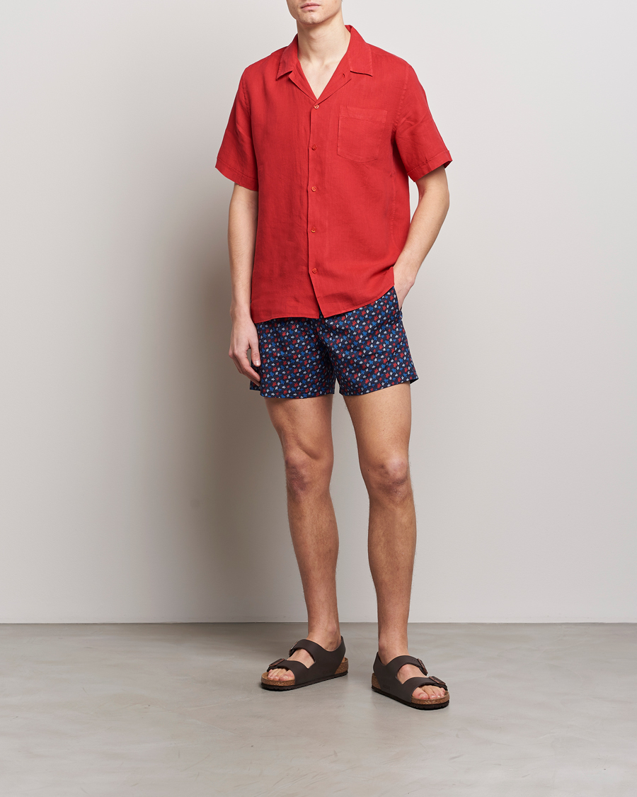 Herre | Badeshorts | Vilebrequin | Moorea Printed Swimshorts Bleu Marine