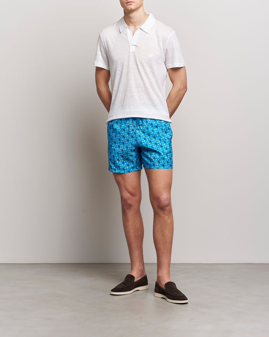 Herre | Badeshorts | Vilebrequin | Mahina Printed Swimshorts Bleu Hawaii