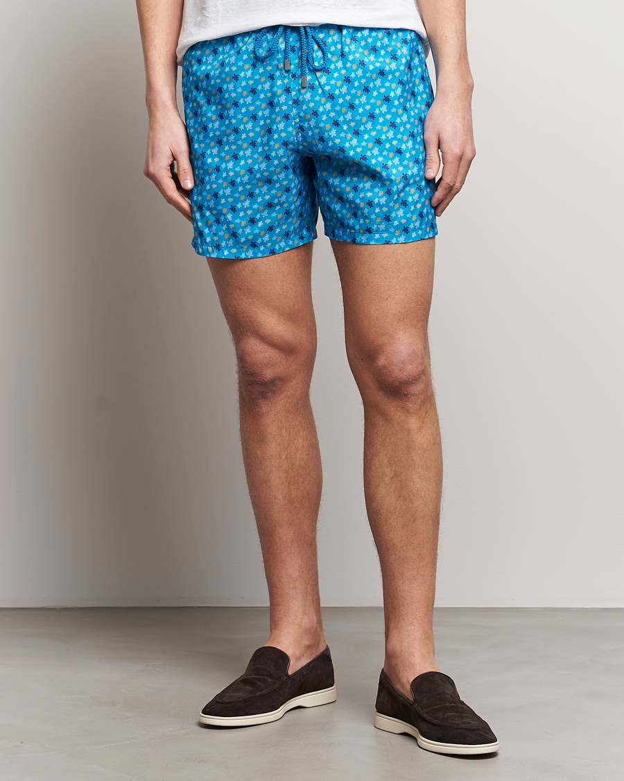 Herre | Badeshorts | Vilebrequin | Mahina Printed Swimshorts Bleu Hawaii