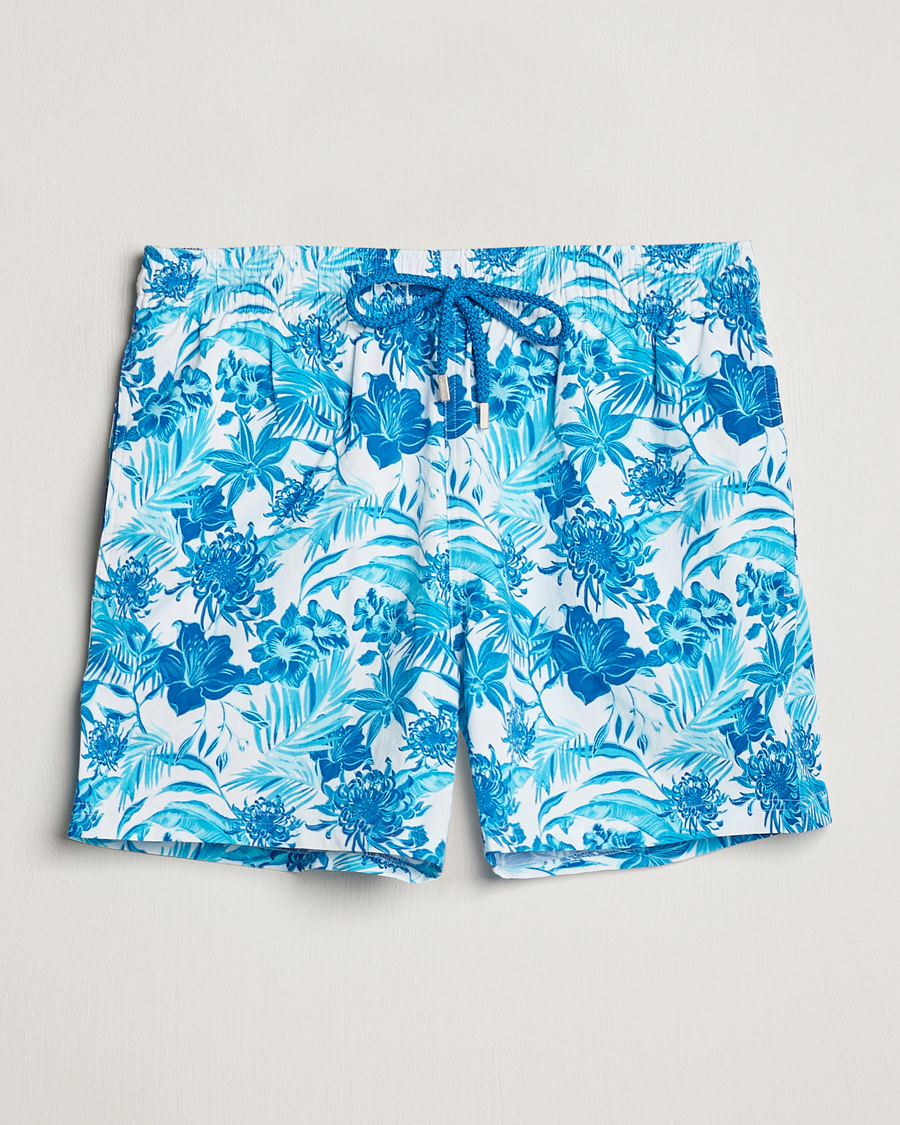 Herre | Badeshorts | Vilebrequin | Moorise Printed Swimshorts Blanc