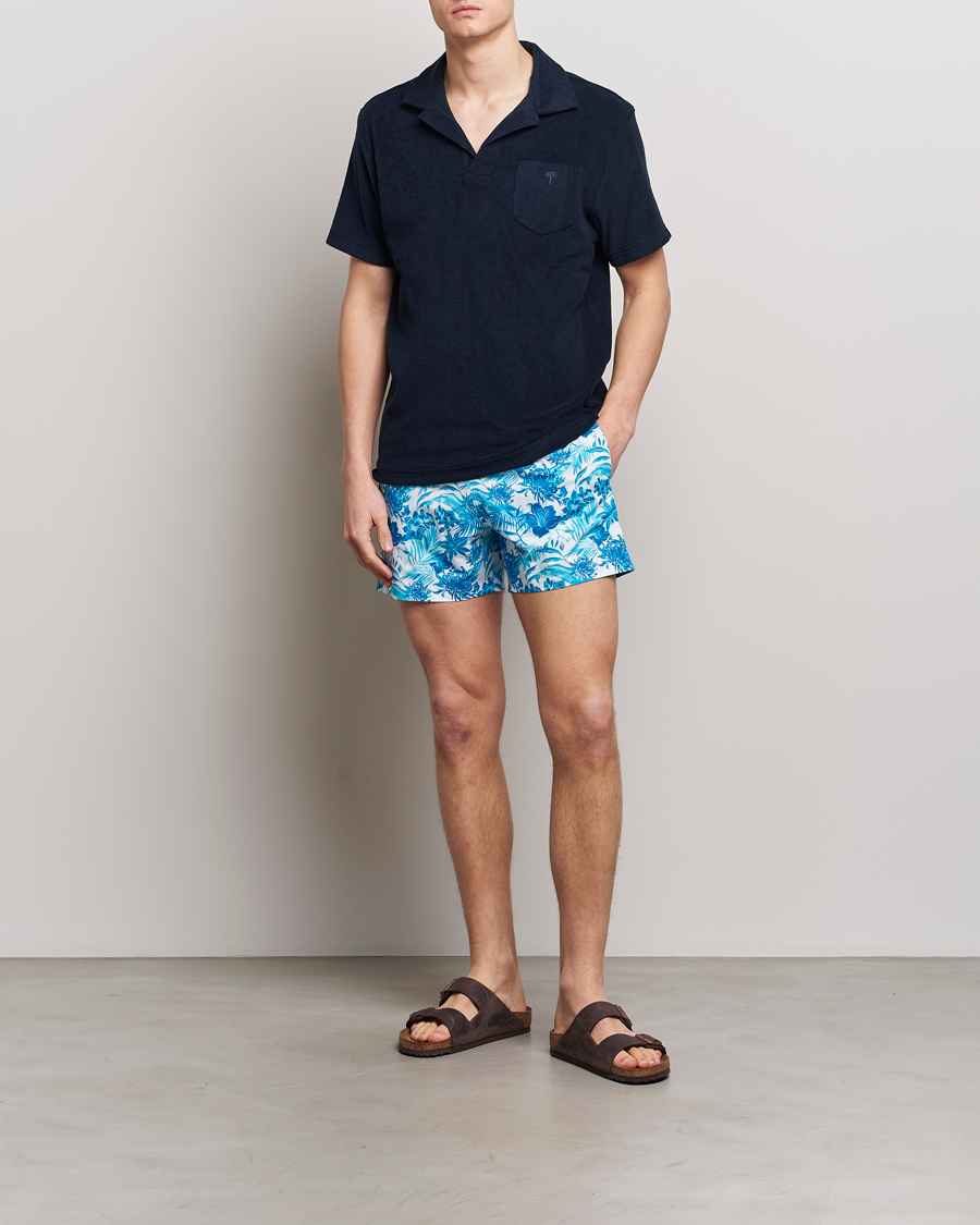 Herre | Badeshorts | Vilebrequin | Moorise Printed Swimshorts Blanc