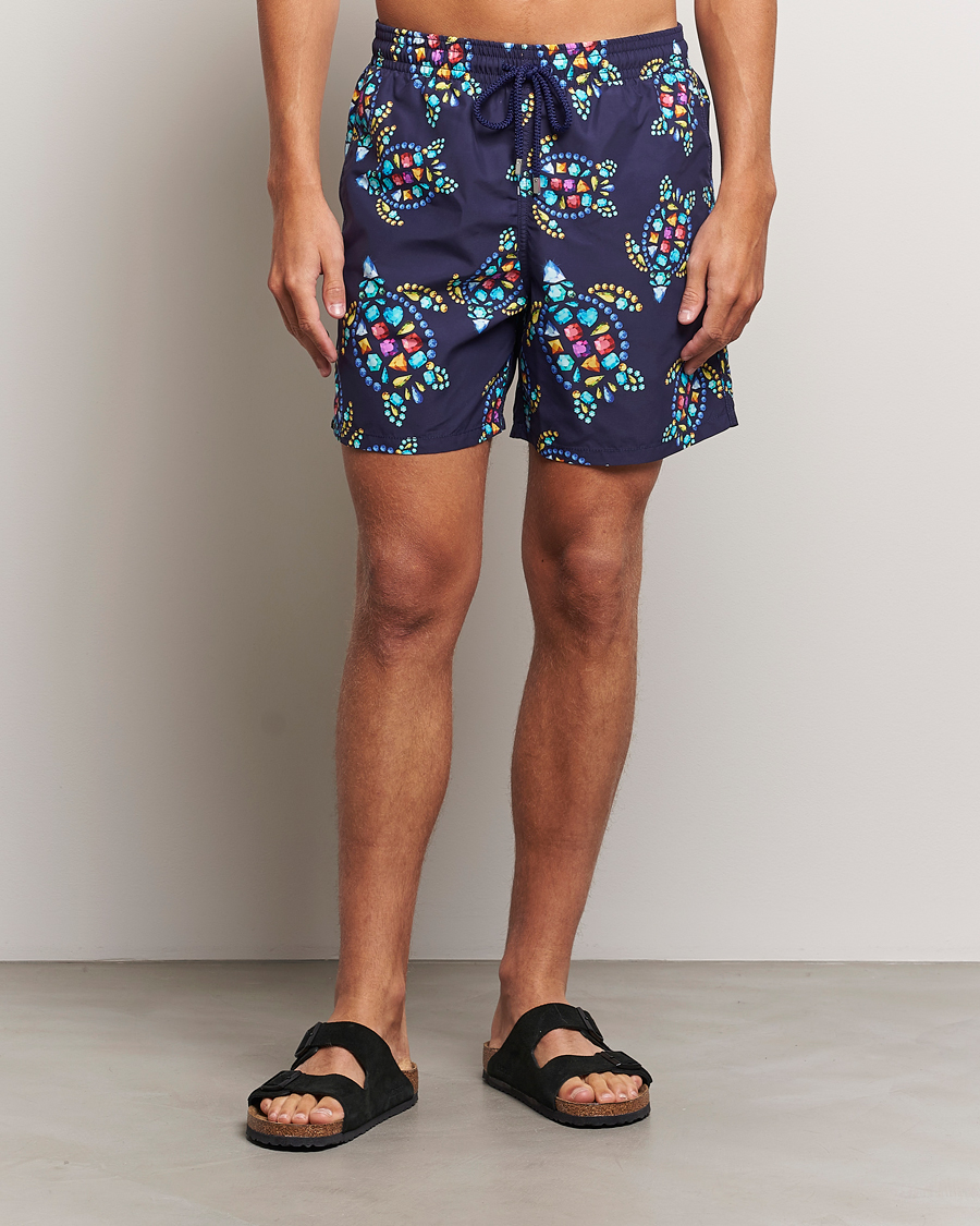 Herre | Badeshorts | Vilebrequin | Moorea Printed Swimshorts Minuit