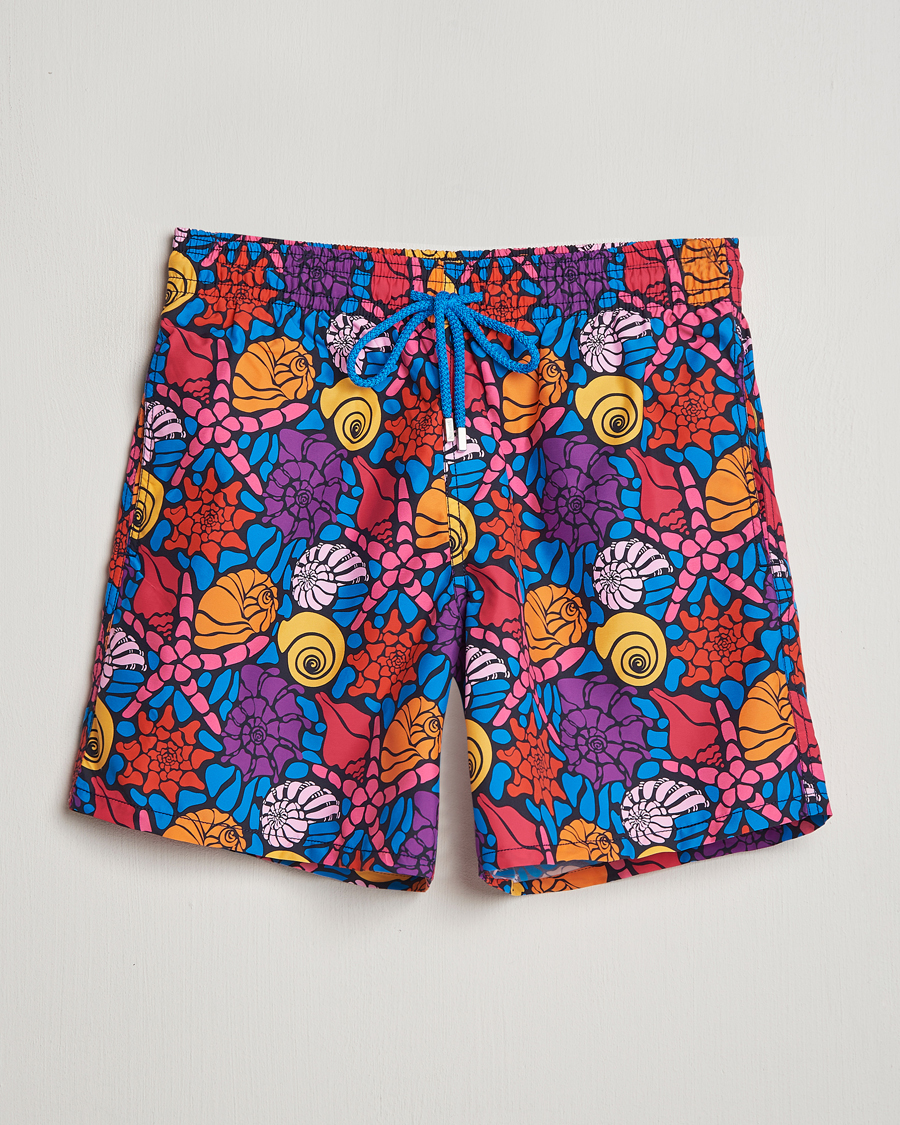 Herre | Badeshorts | Vilebrequin | Moorea Printed Swimshorts Bleu Marine